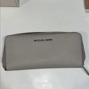 Michael Kors Taupe Zip Wallet